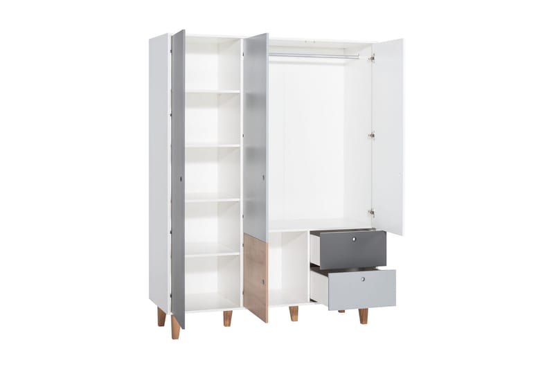 Concept Garderobe Hvid/Mørkegrå/Sort - VOX - Opbevaring - Tøjopbevaring - Garderobeskabe - Garderobeskab & klædeskab