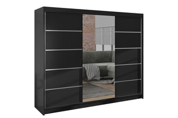 Cyria Garderobe med rummelig Opbevaring og Skydedøre med Spejl 200x215 cm