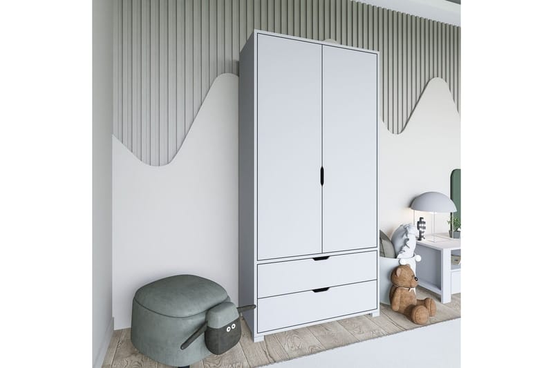 Dasina Garderobesskåp 90x183 cm, Hvid