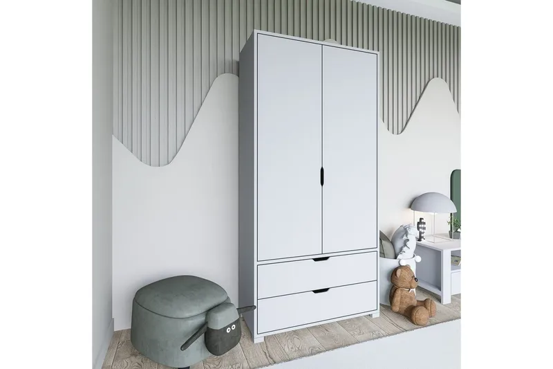 Dasina Garderobesskåp 90x183 cm, Hvid