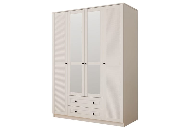 Denric Garderobesskåp 140x184 cm, Mat Hvid