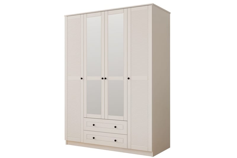 Denric Garderobesskåp 140x210 cm, Mat Hvid