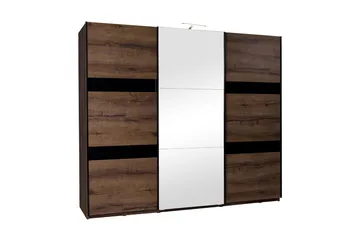 Denver garderobe 250x68,5x215 cm - Brun / Hvid - Opbevaring - Tøjopbevaring - Garderobeskabe