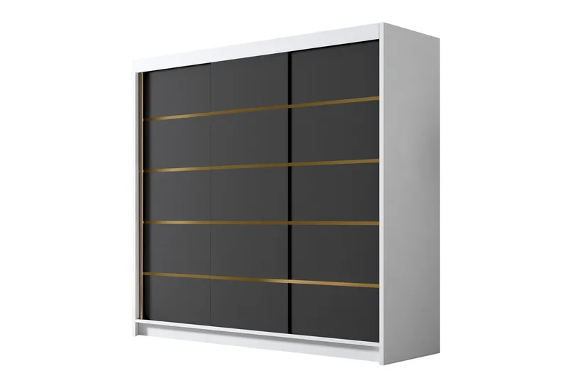 Dianna Garderobe 200x215 cm, Sort/Hvid