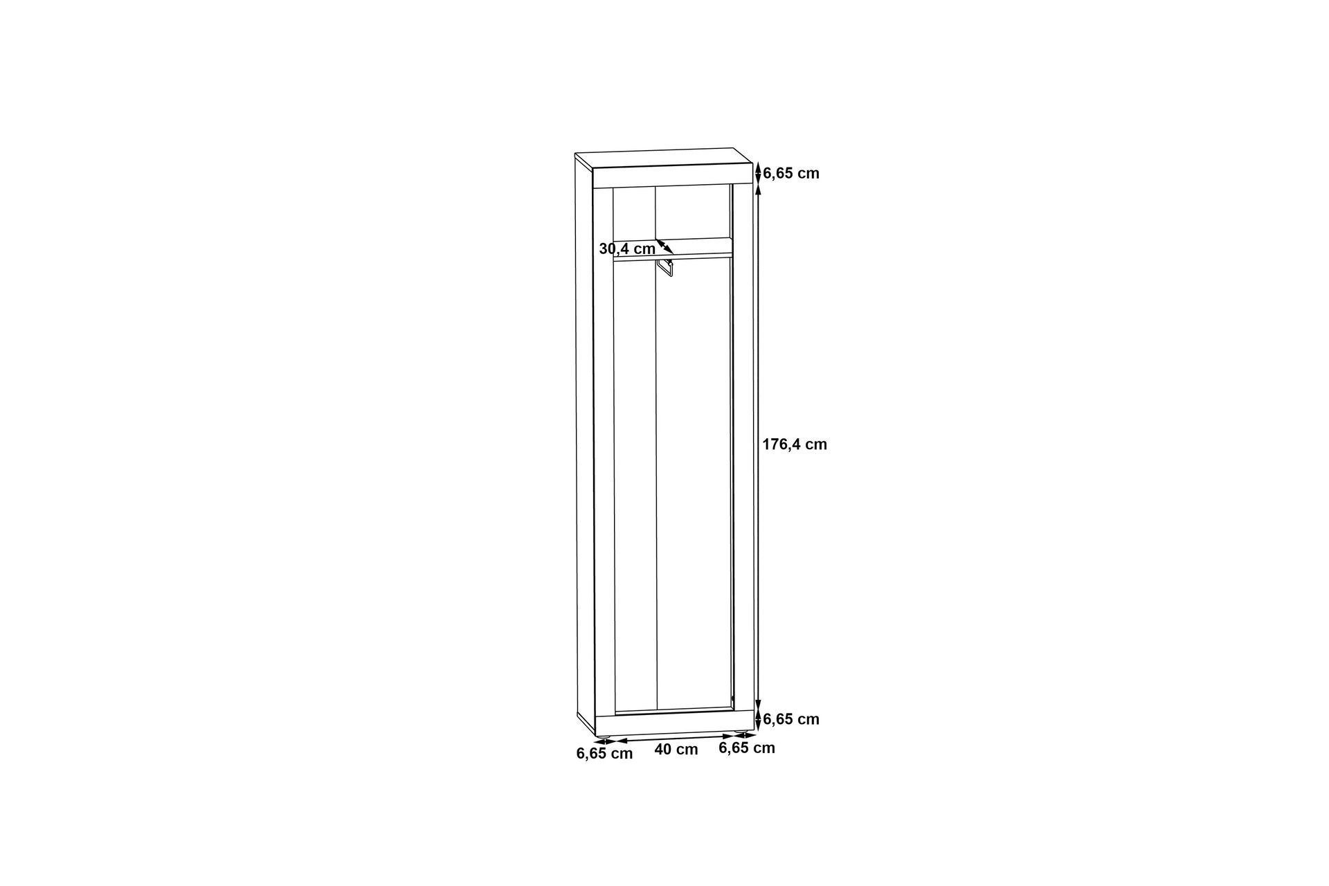 Dolnis Garderobe 34x54 cm - Brun/Grå - Opbevaring - Tøjopbevaring - Garderobeskabe