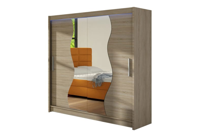 Dravon Garderobe med Spejl 180x215 cm, Beige