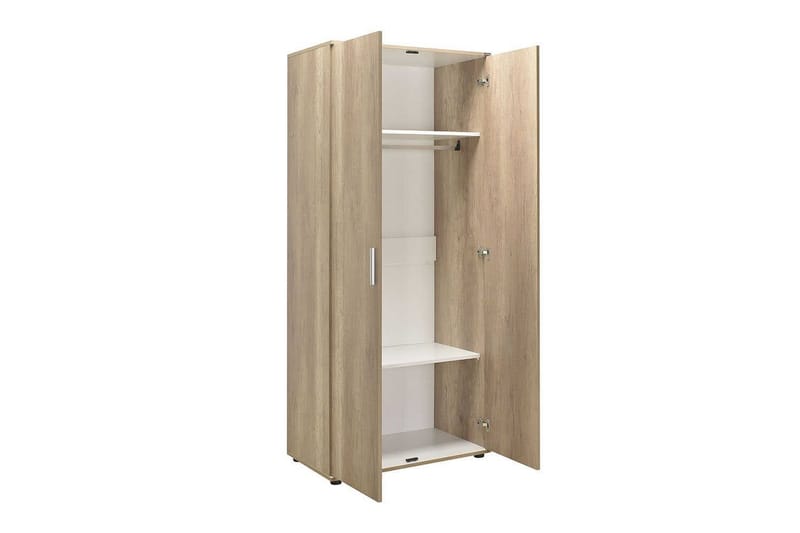 Drelmar Garderobeskab 80x187 cm - Lysebrun - Opbevaring - Tøjopbevaring - Garderobeskabe