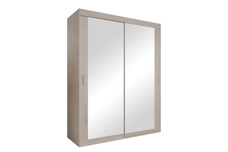 Duets Garderob med Spejl 160x205 cm, Beige