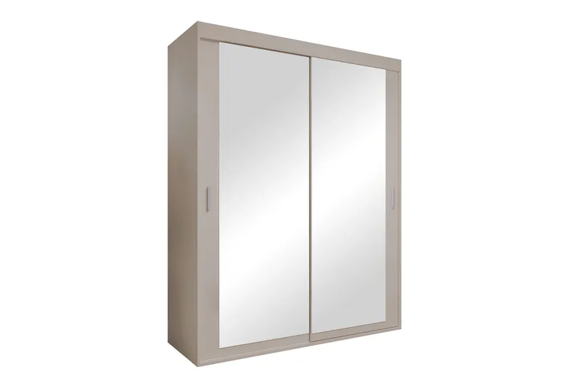 Duets Garderob med Spejl 160x205 cm, Beige