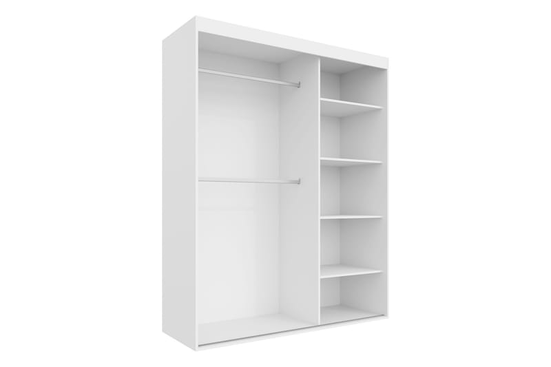 Duets Garderobe Med Spejl 160x205 cm - Sort - Opbevaring - Tøjopbevaring - Garderobeskabe