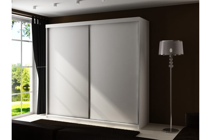 Dunkra Garderobe LED-belysning Blå 200 cm - Hvid - Garderobeskabe - Garderobeskab & klædeskab