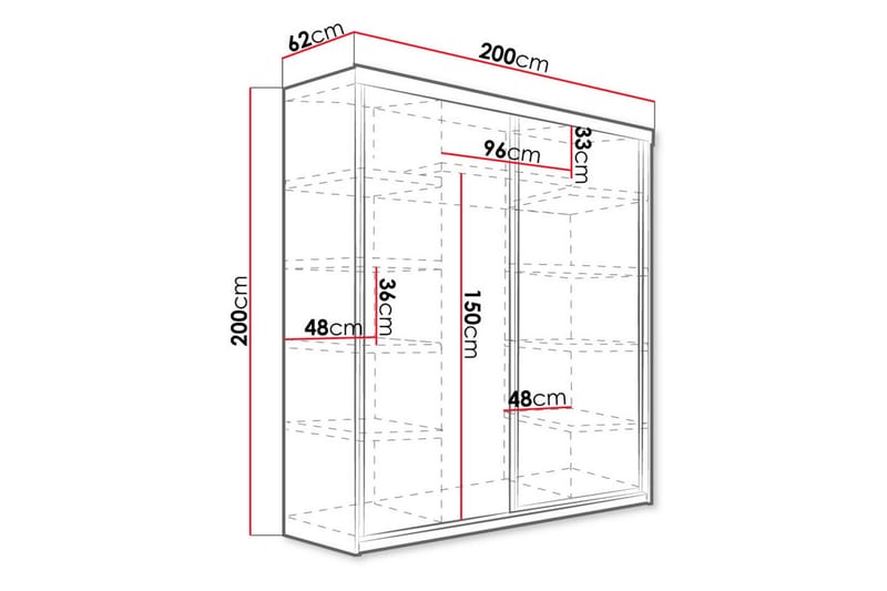 Dunkra Garderobe LED-belysning Blå 200 cm - Sonomaeg - Garderobeskabe - Garderobeskab & klædeskab