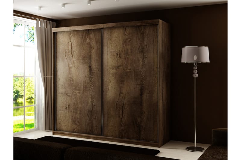 Dunkra Garderobe LED-belysning RGB 200 cm - Mørk Ask - Opbevaring - Tøjopbevaring - Garderobeskabe