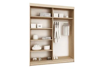 Dunkra Garderobe med Spejl LED-belysning RGB 150 cm Bue - Hvid - Opbevaring - Tøjopbevaring - Garderobeskabe