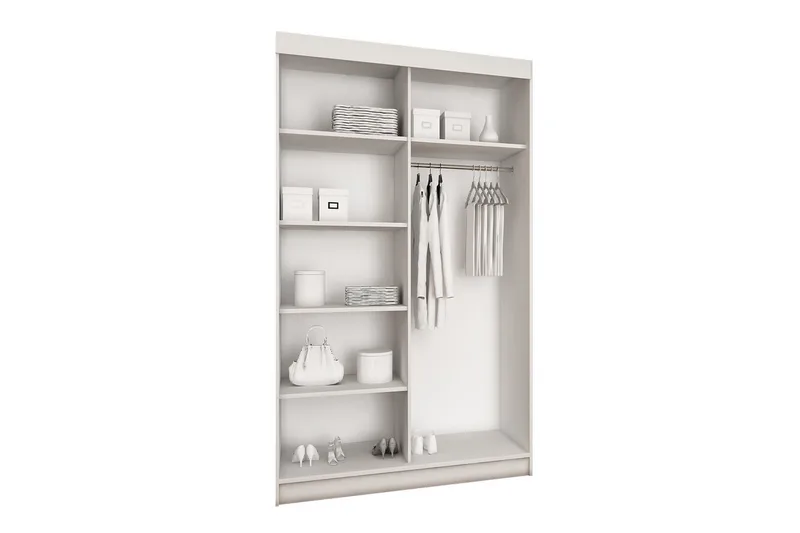 Dunkra Garderobe med Spejle LED-belysning Blå 100 cm - Mørk Ask - Opbevaring - Tøjopbevaring - Garderobeskabe - Garderobeskab & klædeskab