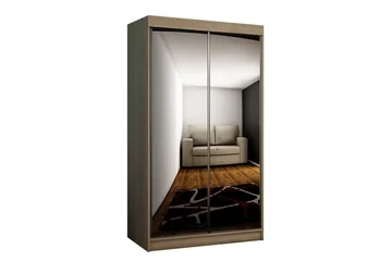 Dunkra Garderobe med Spejle LED-belysning Blå 100 cm - Sonomaeg - Opbevaring - Tøjopbevaring - Garderobeskabe
