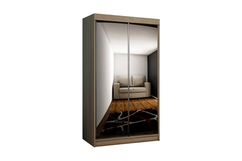 Dunkra Garderobe med Spejle LED-belysning RGB 100 cm - Sonomaeg - Opbevaring - Tøjopbevaring - Garderobeskabe