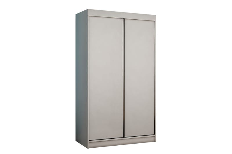 Dunkra Garderobeskab 100x200 cm i Malet Træ med Metalramme, Hvid