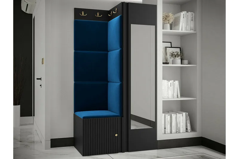 Dunvegan Garderob m. Spegel Black - Opbevaring - Tøjopbevaring - Garderobeskabe