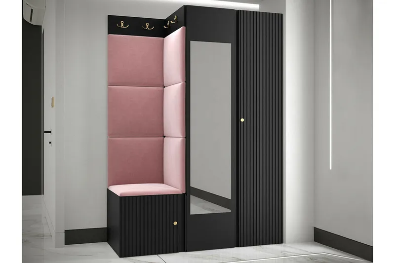 Dunvegan Garderob m. Spegel Black - Opbevaring - Tøjopbevaring - Garderobeskabe