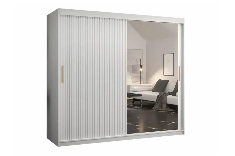 Dunvegan Garderobe med spejl, Hvid