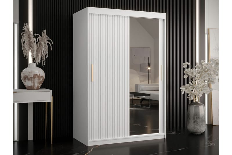 Dunvegan Garderobe med spejl - Hvid - Opbevaring - Tøjopbevaring - Garderobeskabe