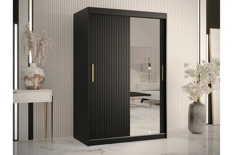 Dunvegan Garderobe med spejl - Sort - Opbevaring - Tøjopbevaring - Garderobeskabe