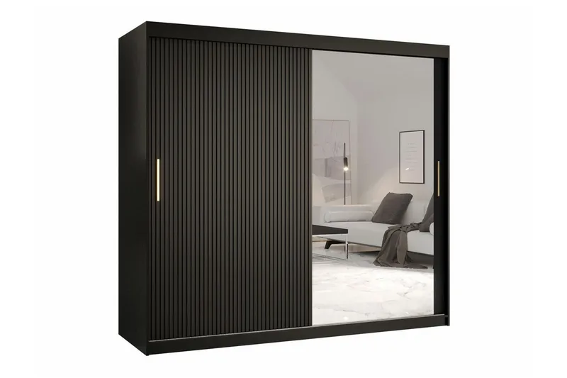 Dunvegan Garderobe med spejl, Sort