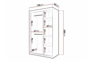 Dunvegan Garderobe med spejl - Sort - Opbevaring - Tøjopbevaring - Garderobeskabe
