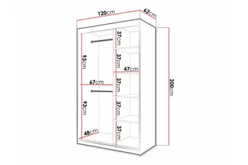 Dunvegan Garderobeskab 120 cm i Malet Træ - Hvid - Opbevaring - Tøjopbevaring - Garderobeskabe