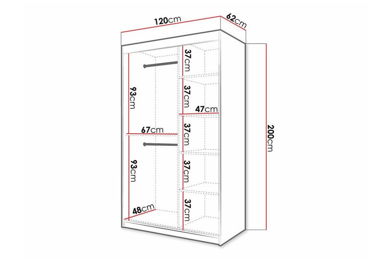 Dunvegan Garderobeskab 120 cm i Malet Træ - Hvid - Opbevaring - Tøjopbevaring - Garderobeskabe