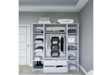 Durusu Garderob 170x183 cm - Mat hvid - Opbevaring - Tøjopbevaring - Garderobeskabe