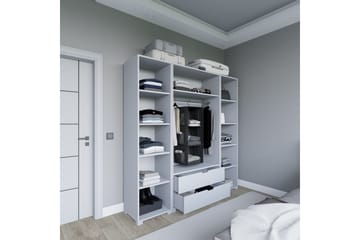 Durusu Garderob 170x183 cm - Mat hvid - Opbevaring - Tøjopbevaring - Garderobeskabe