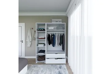 Durusu Garderobe 130x183 cm - Hvid - Opbevaring - Tøjopbevaring - Garderobeskabe