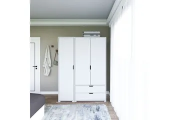 Durusu Garderobe 130x183 cm - Hvid - Opbevaring - Tøjopbevaring - Garderobeskabe