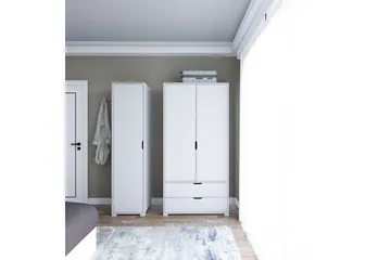 Durusu Garderobe 130x183 cm - Hvid - Opbevaring - Tøjopbevaring - Garderobeskabe