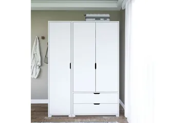 Durusu Garderobe 130x183 cm - Hvid - Opbevaring - Tøjopbevaring - Garderobeskabe