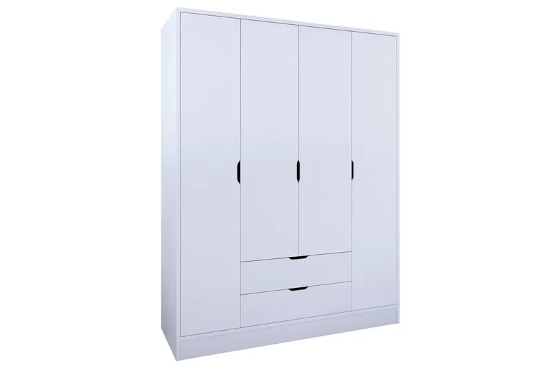 Durusu Garderobe 140x182 cm, Mat hvid