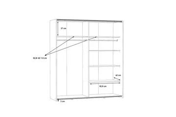 Edessa Garderobe 62x171 cm - Brun - Opbevaring - Tøjopbevaring - Garderobeskabe