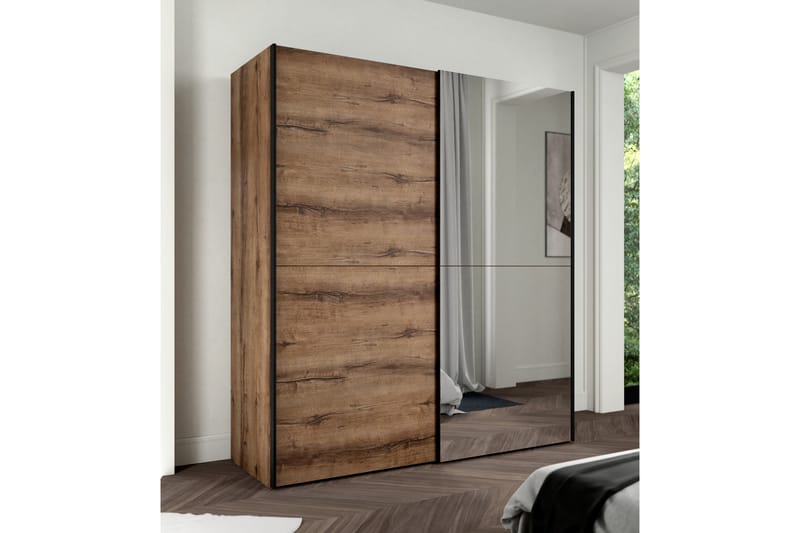 Edessa Garderobe 62x171 cm - Brun/Sort - Opbevaring - Tøjopbevaring - Garderobeskabe