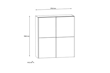 Edessa Garderobe 62x171 cm - Brun/Sort - Opbevaring - Tøjopbevaring - Garderobeskabe