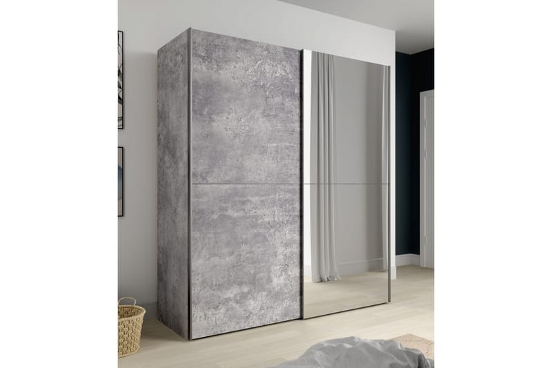 Edessa Garderobe 62x171 cm - Grå - Opbevaring - Tøjopbevaring - Garderobeskabe