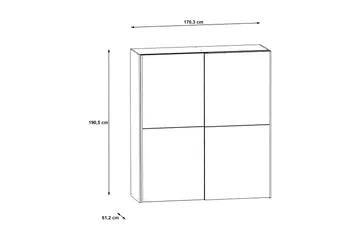 Edessa Garderobe 62x171 cm - Grå - Opbevaring - Tøjopbevaring - Garderobeskabe