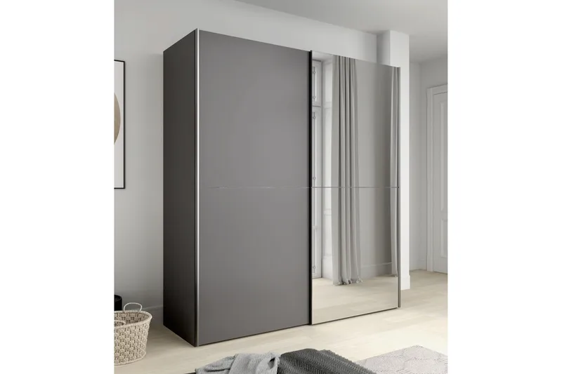 Edessa Garderobe 62x171 cm - Mørkegrå - Opbevaring - Tøjopbevaring - Garderobeskabe