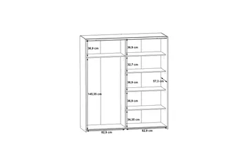 Edessa Garderobe 62x171 cm - Mørkegrå - Opbevaring - Tøjopbevaring - Garderobeskabe