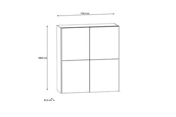 Edessa Garderobe 62x171 cm - Mørkegrå - Opbevaring - Tøjopbevaring - Garderobeskabe