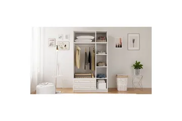 Edrinor Garderobesskåp 105x180 cm - Mat Hvid - Opbevaring - Tøjopbevaring - Garderobeskabe - Garderobeskab & klædeskab