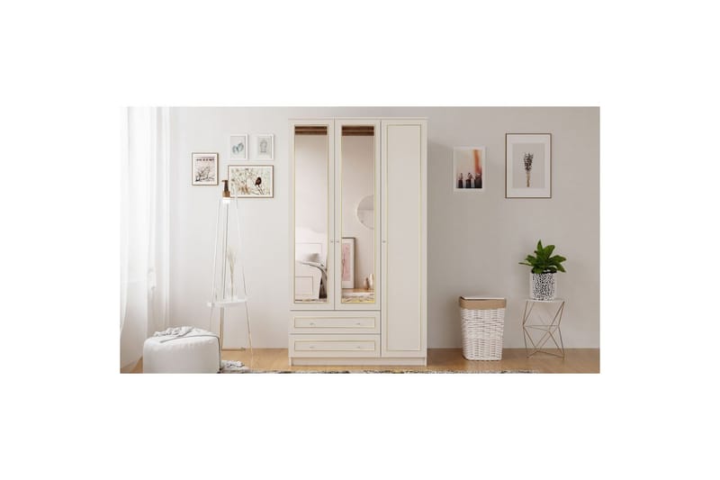 Edrinor Garderobesskåp 105x180 cm - Mat Hvid - Opbevaring - Tøjopbevaring - Garderobeskabe - Garderobeskab & klædeskab