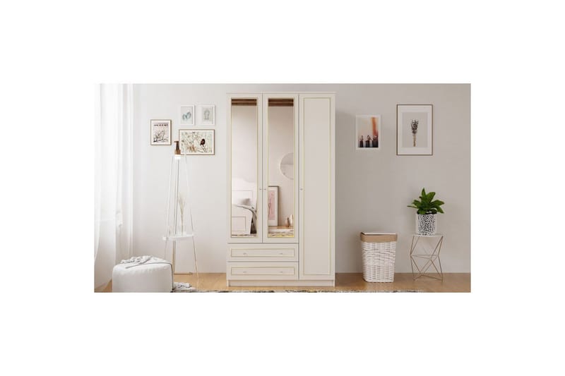 Edrinor Garderobesskåp 105x210 cm - Mat Hvid - Opbevaring - Tøjopbevaring - Garderobeskabe - Garderobeskab & klædeskab