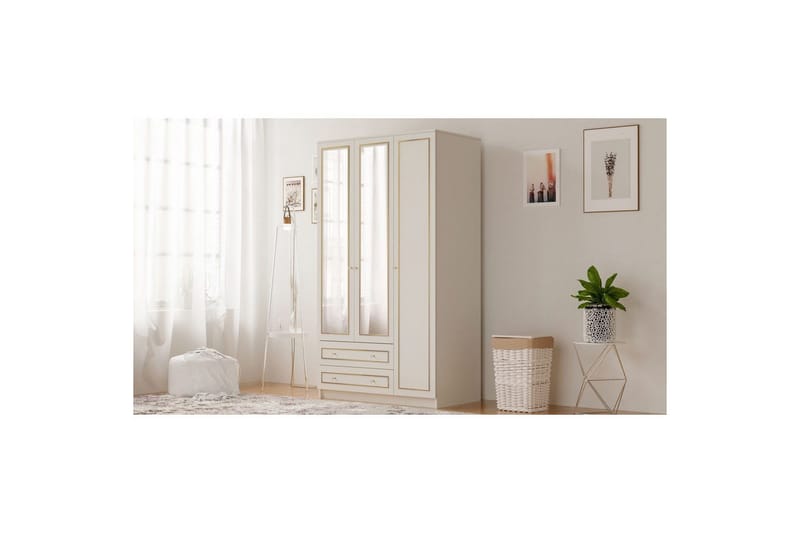 Edrinor Garderobesskåp 105x210 cm - Mat Hvid - Opbevaring - Tøjopbevaring - Garderobeskabe - Garderobeskab & klædeskab